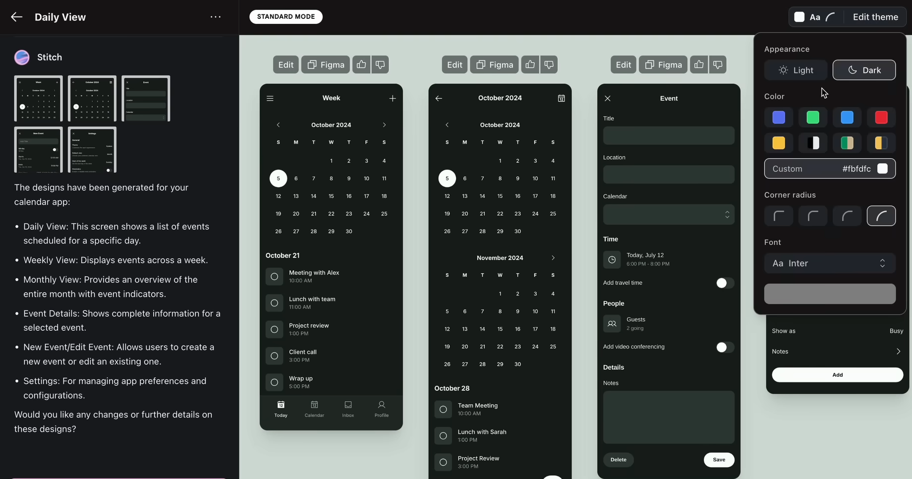 stitch ui design